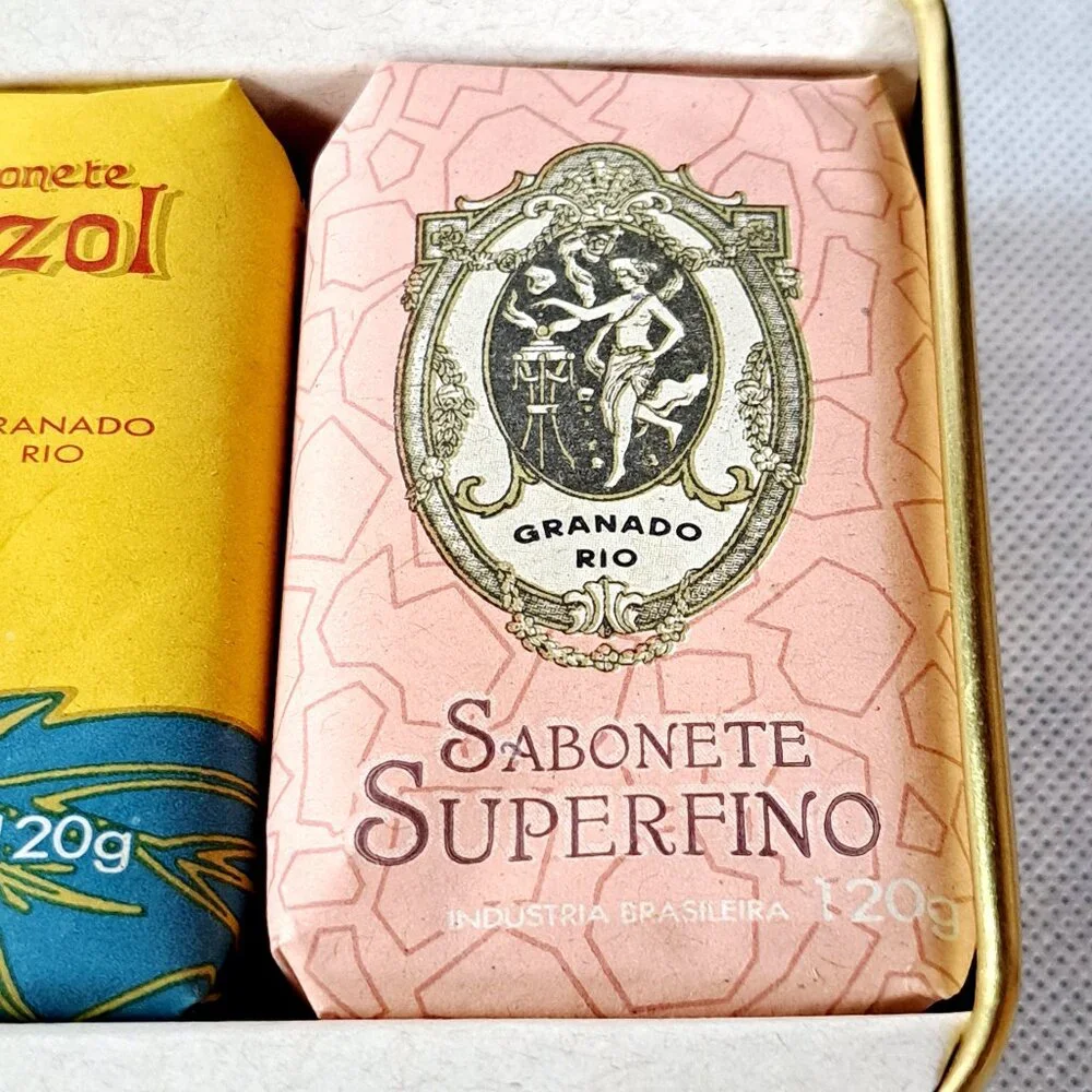 Five 4.23oz Bossa fragrant soaps in tin... free of dyes, parabens and ingredien